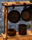Load image into Gallery viewer, Double Layer Wooden Camp Organizer Shelf